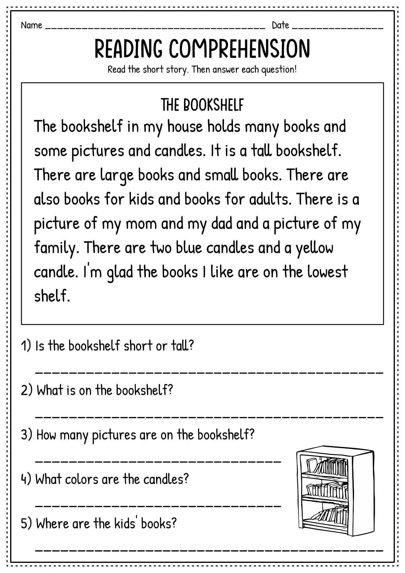 Free 2nd Grade Printable Reading Comprehension Worksheet Download 