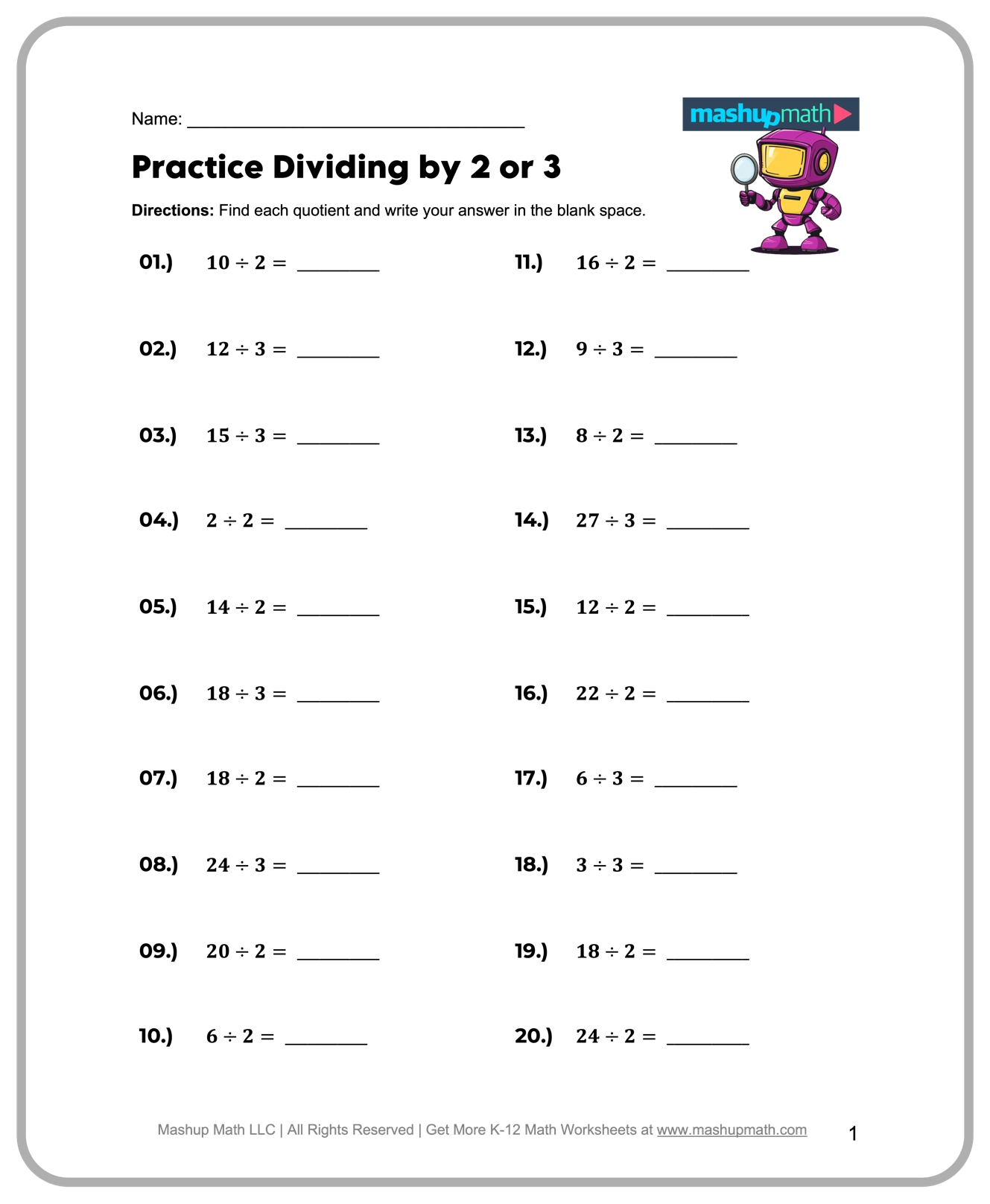 Free Printable Third Grade Worksheets