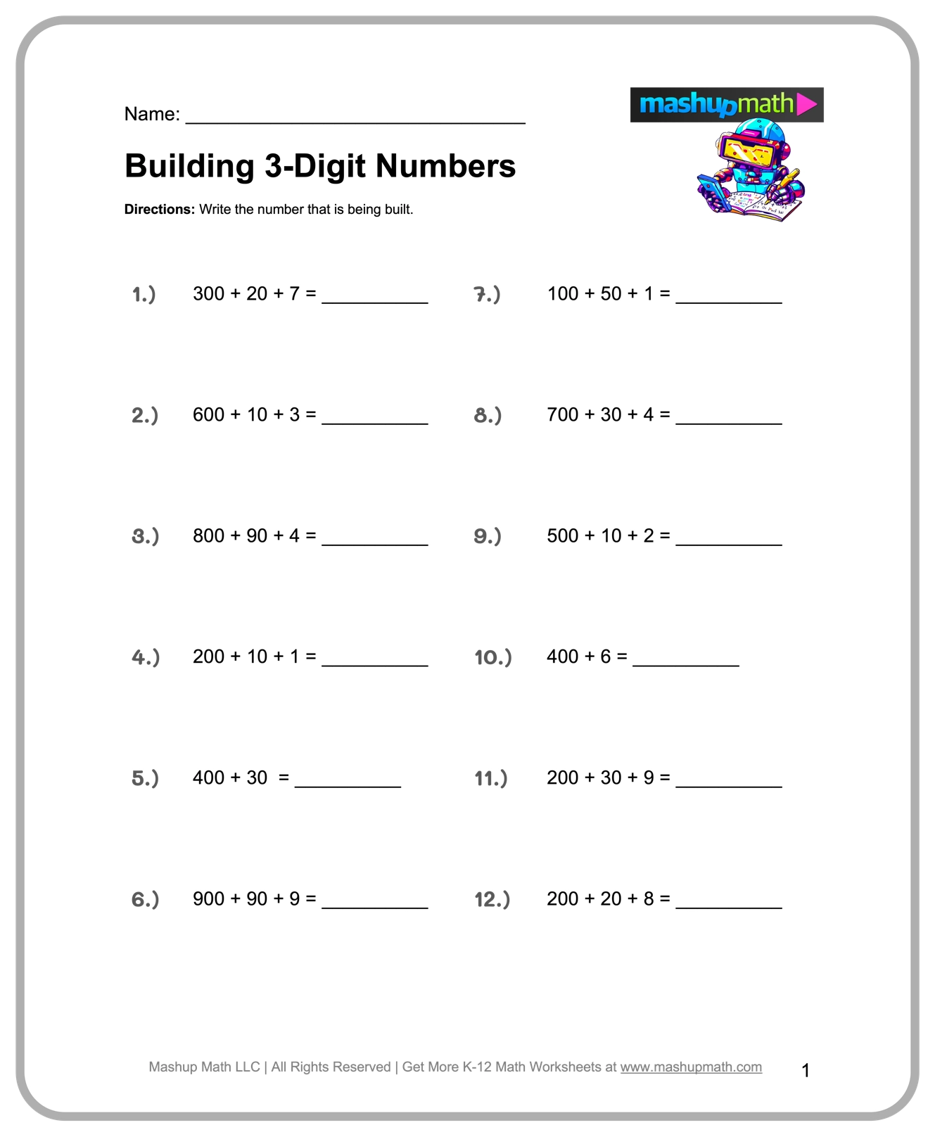 Free Printable Math Worksheets For 3rd Graders