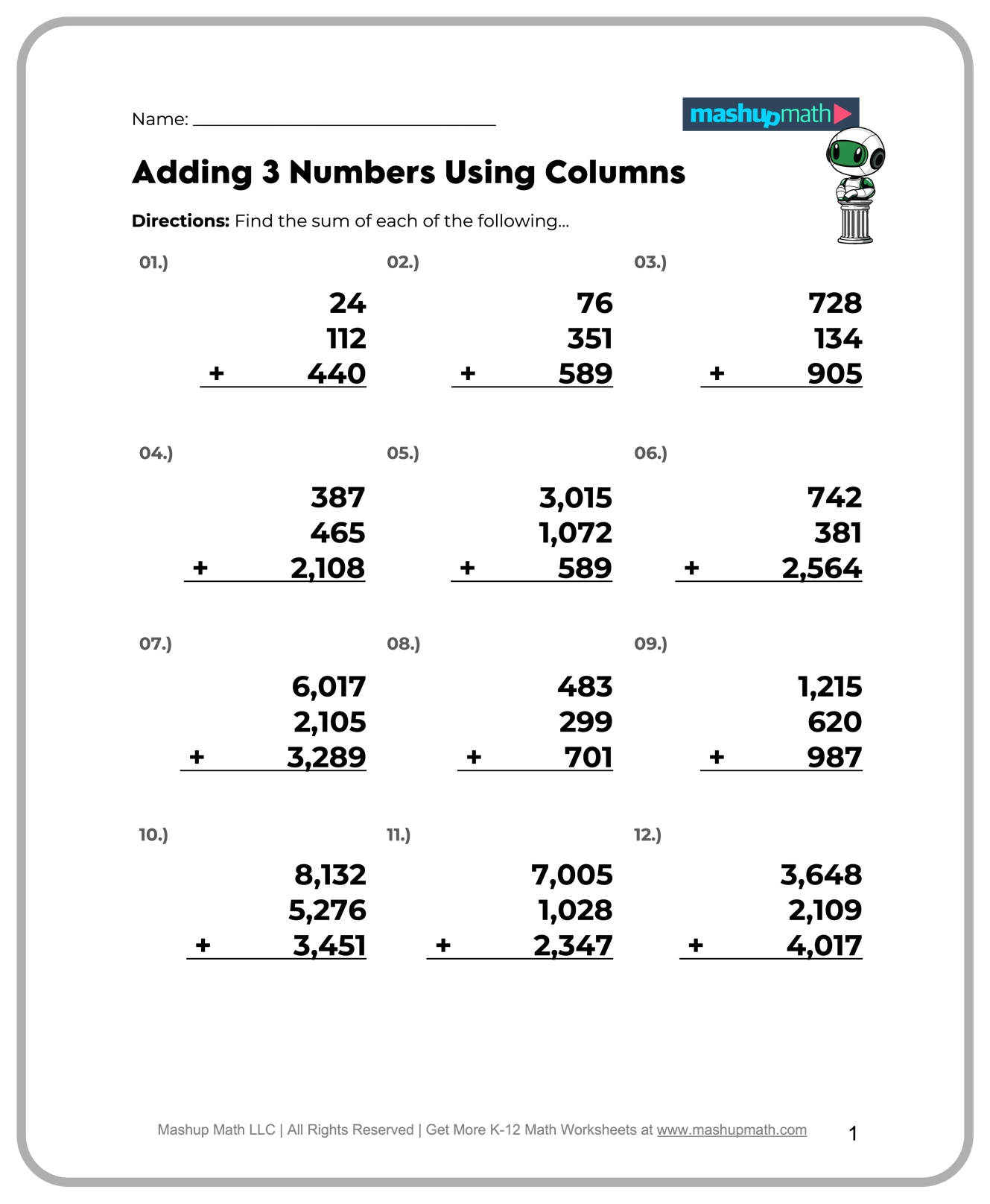 Printable 5th Grade Math Worksheets
