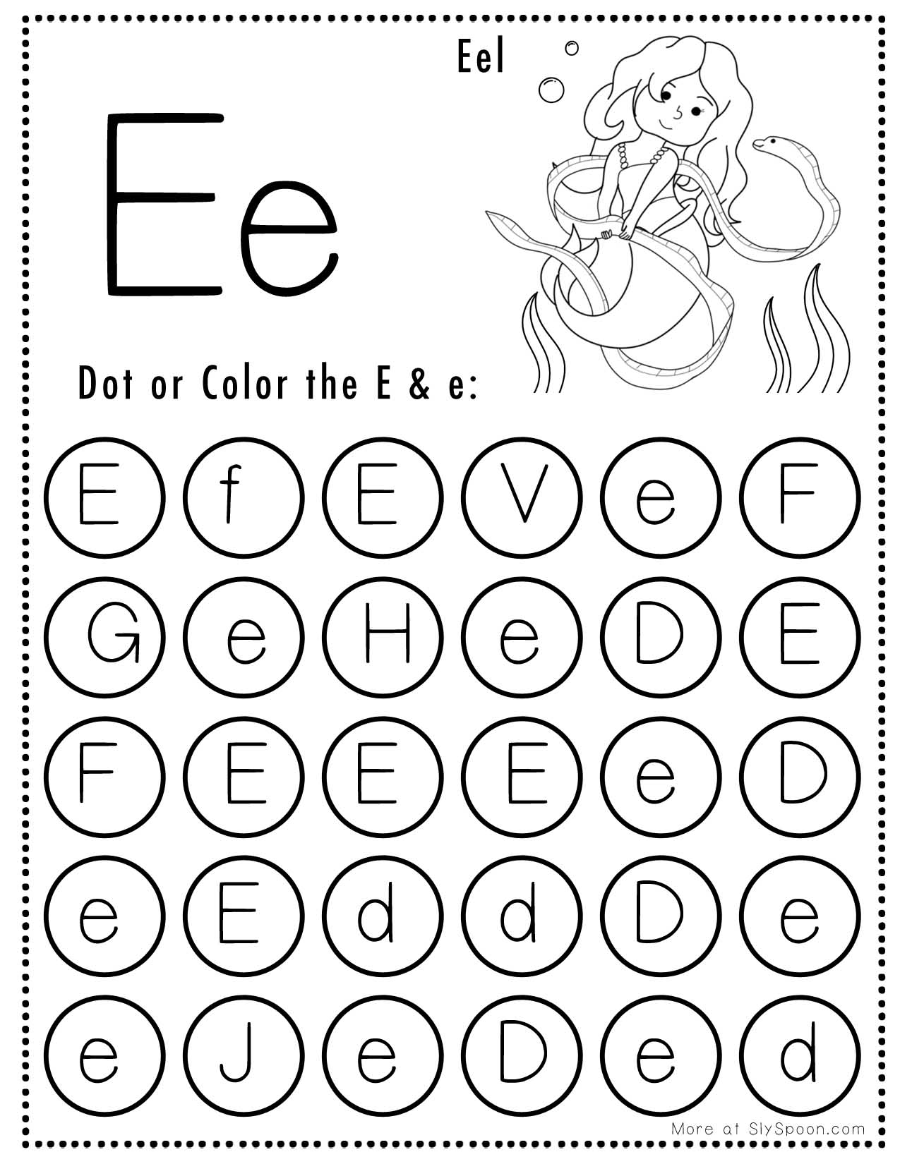 Letter E Printable Worksheets