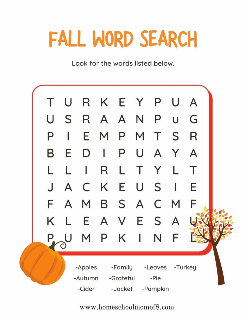 Free Fall Worksheets Printable