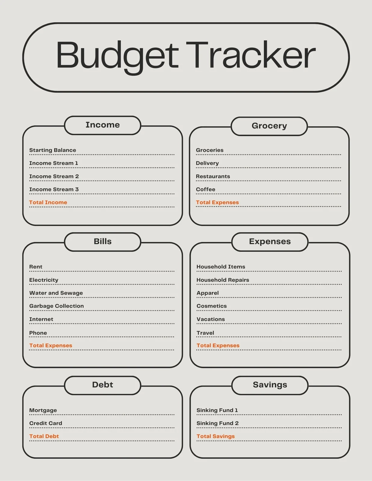 Free Printable Budget Worksheets Pdf