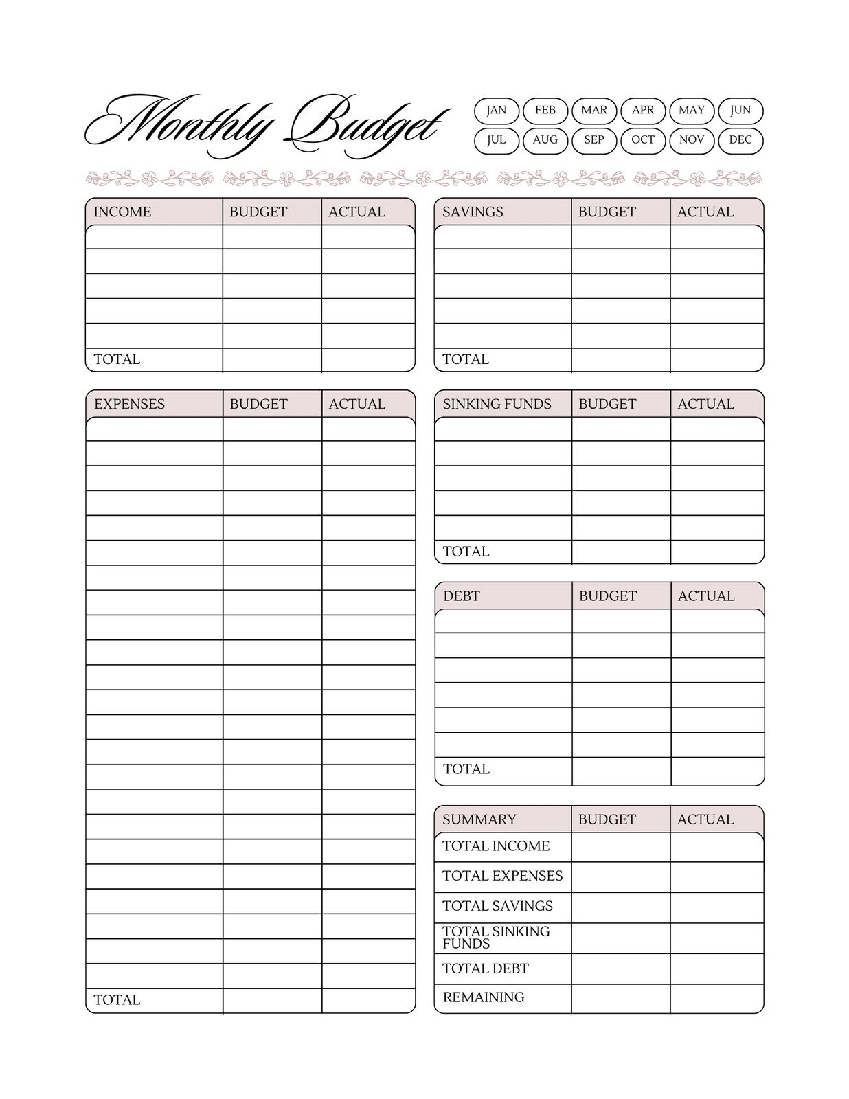 Free Budgeting Worksheets Printable