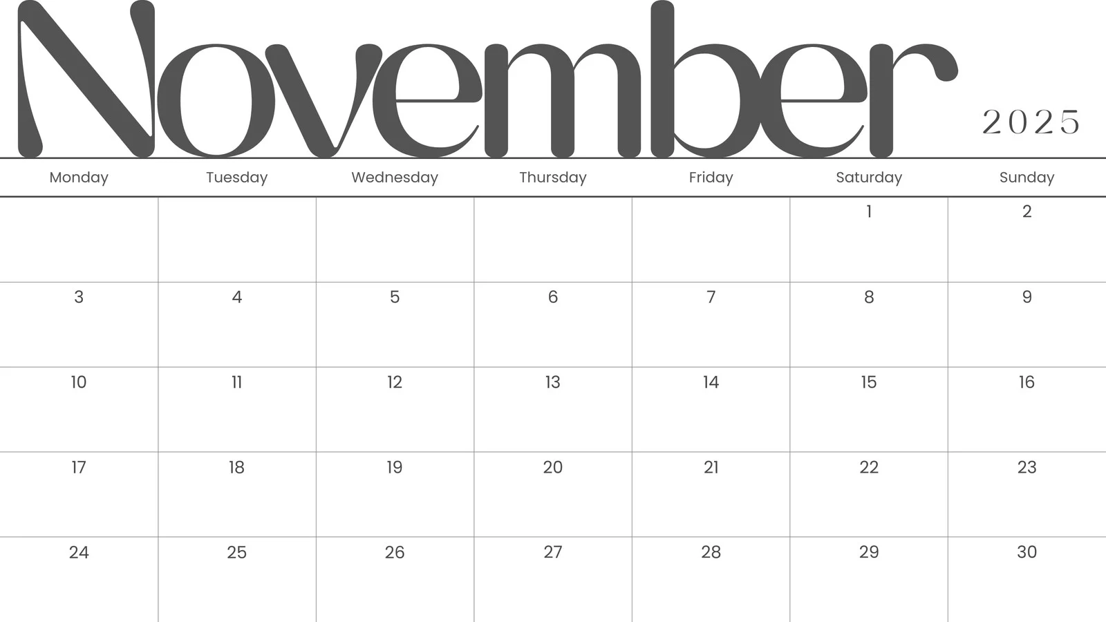 Free And Customizable November Templates