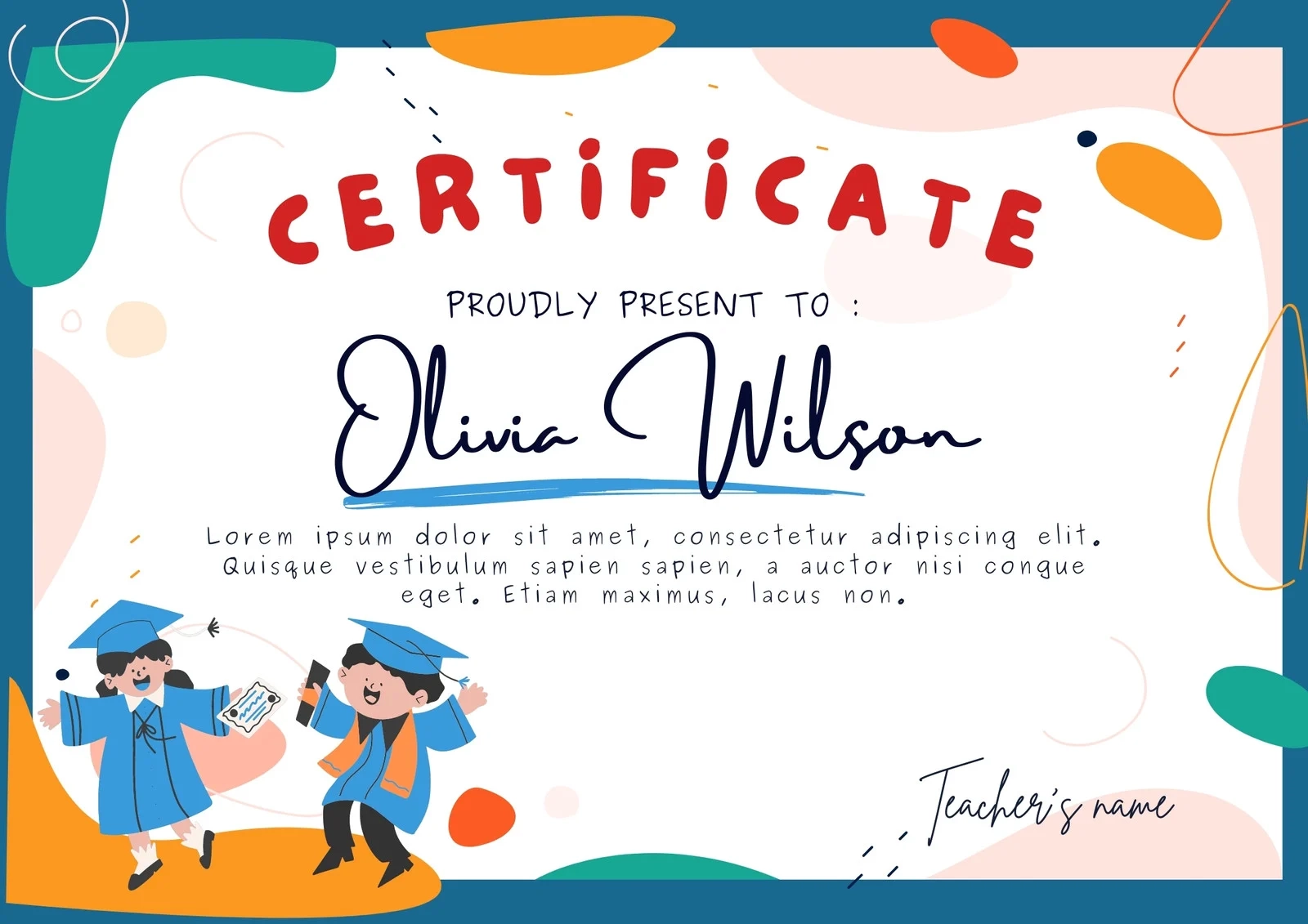 Free Kids Design Printable Certificate