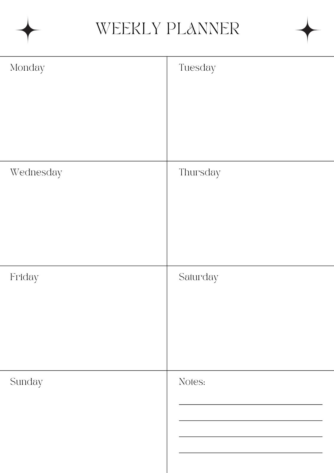 Design Weekly Planner Printable