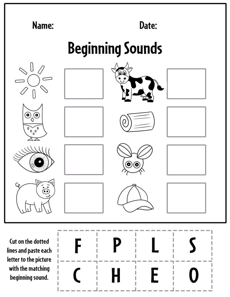 Beginning Sounds Worksheets Free Printable