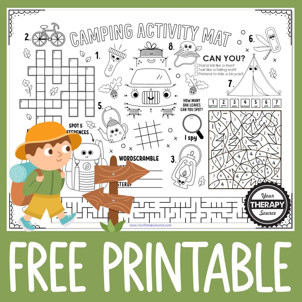 Free Printable Camping Worksheets For Preschool