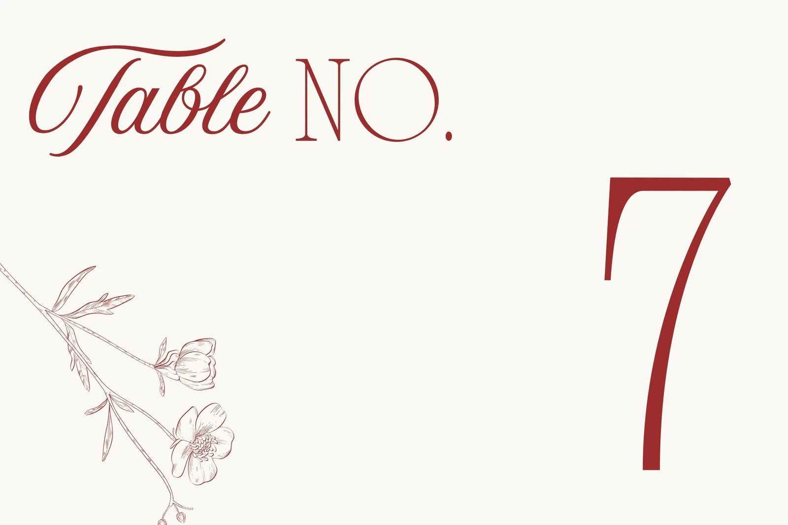 Free Printable Wedding Table Number Designs