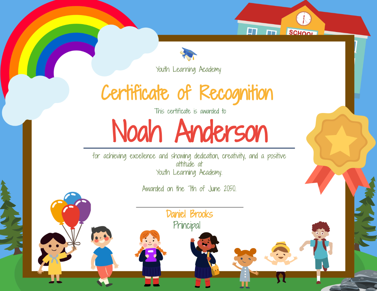 Free Cute Kids Certificate Design Template To Edit Online