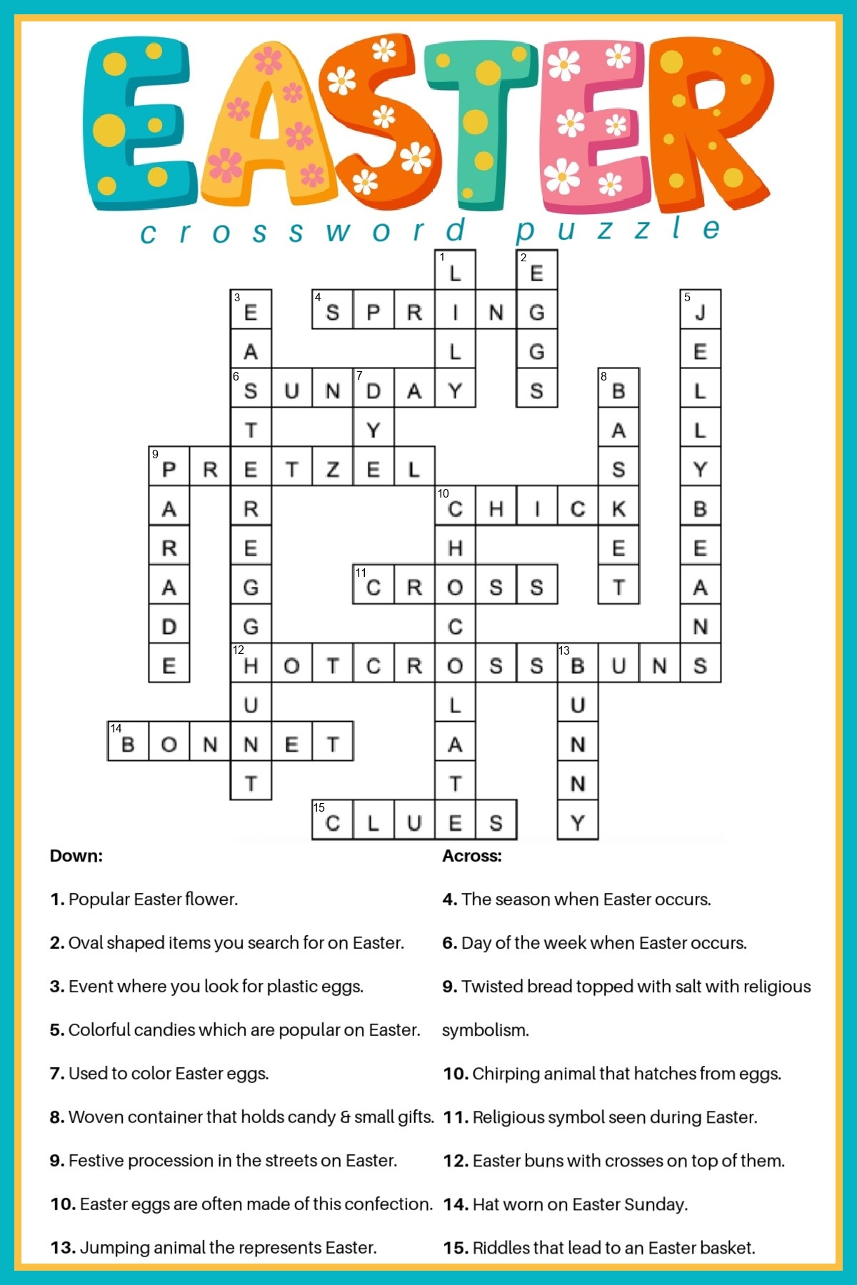 Printable Crossword Puzzles Easy With Answers