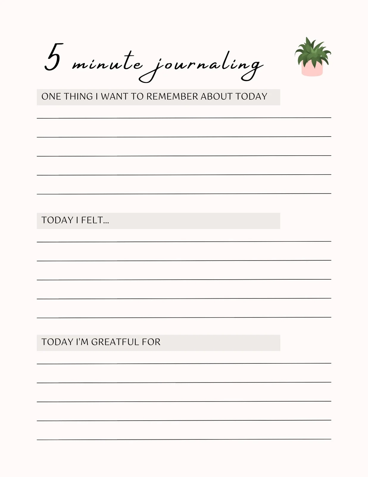 Daily Journal Templates Printable