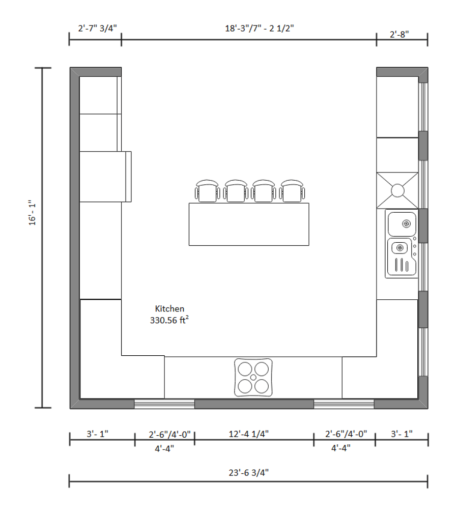 Printable Kitchen Design Layout Template