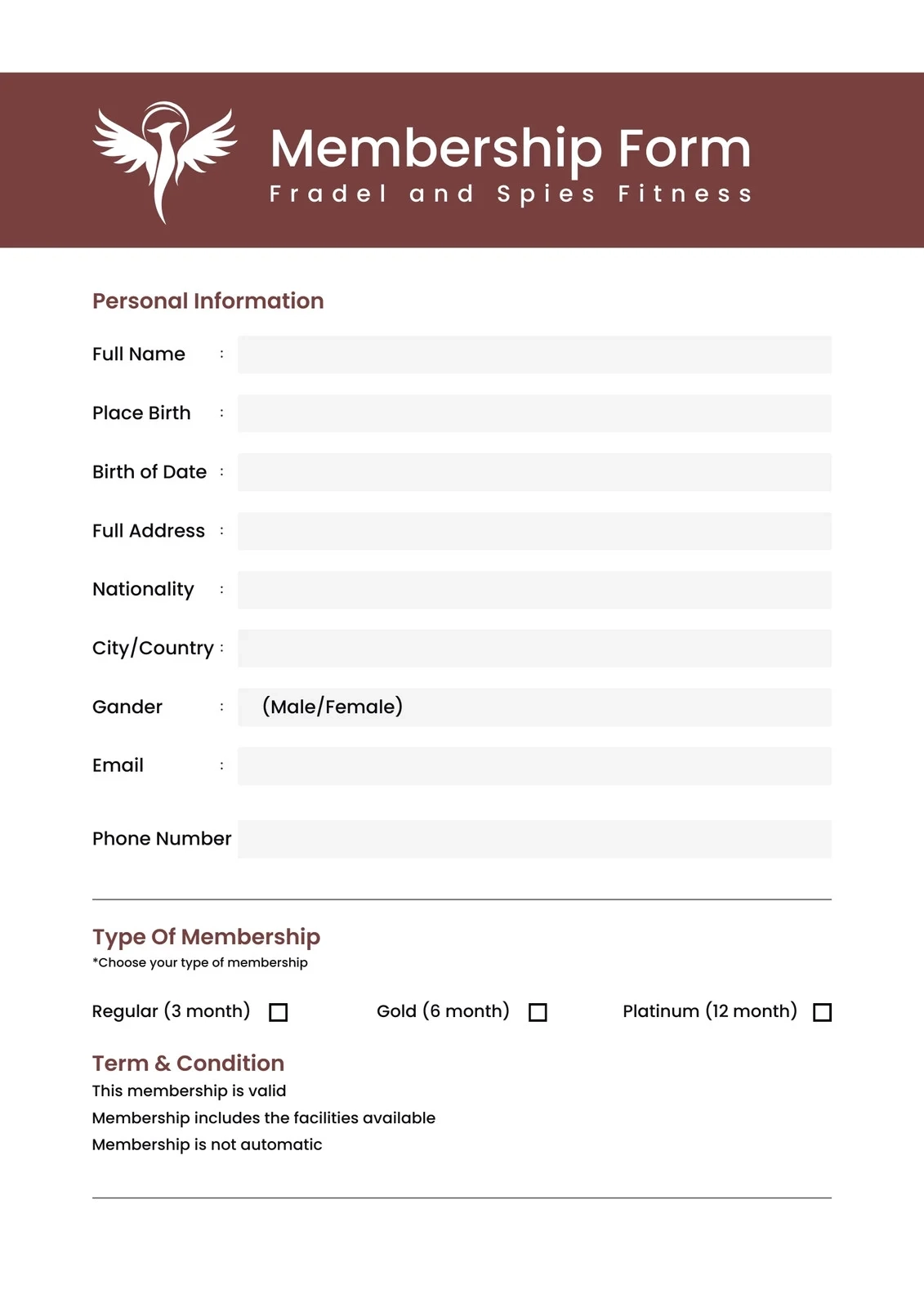Professionally Designed Printable Form Templates