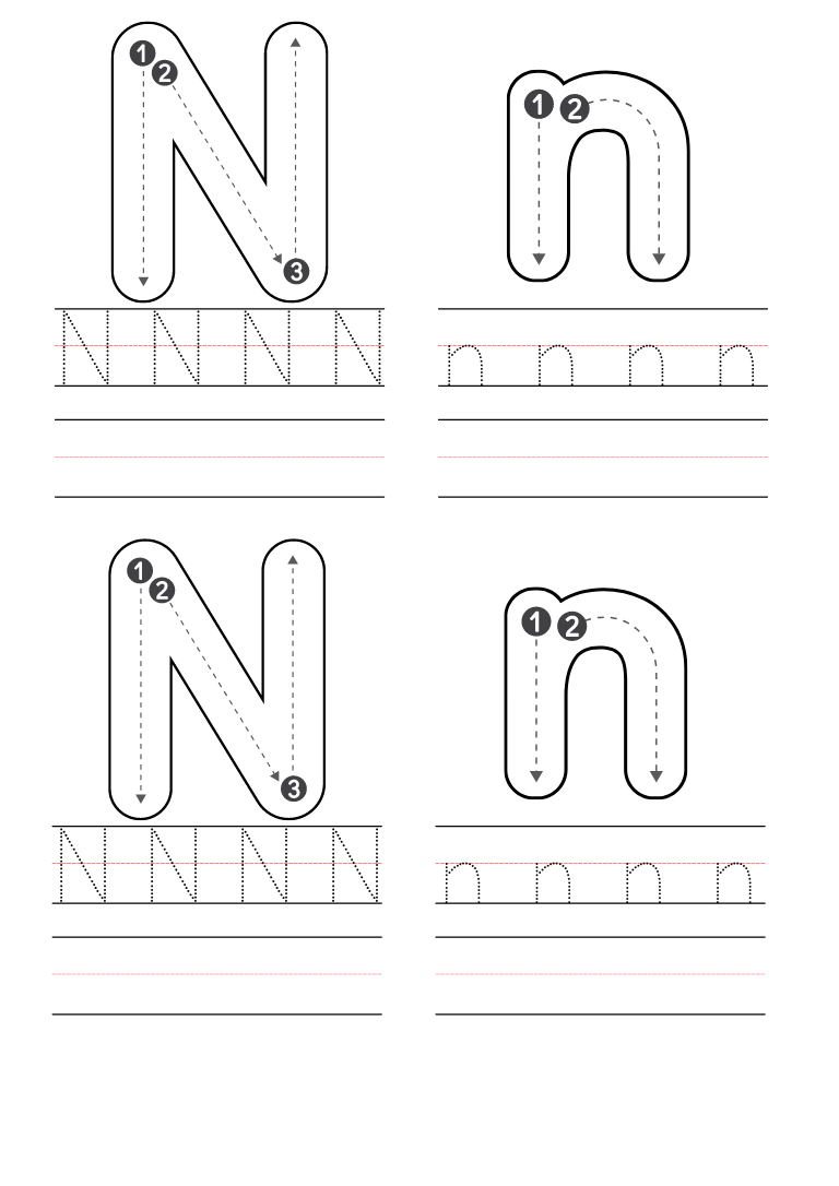 Free Printable Letter N Worksheets