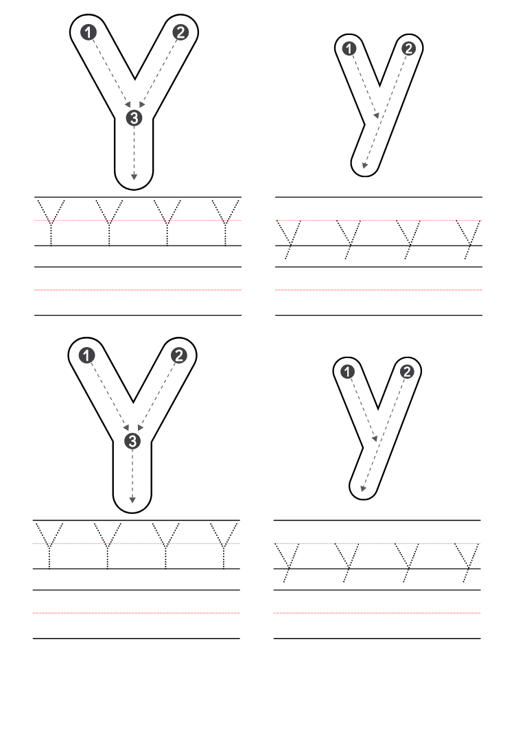 Printable Letter Y Worksheets