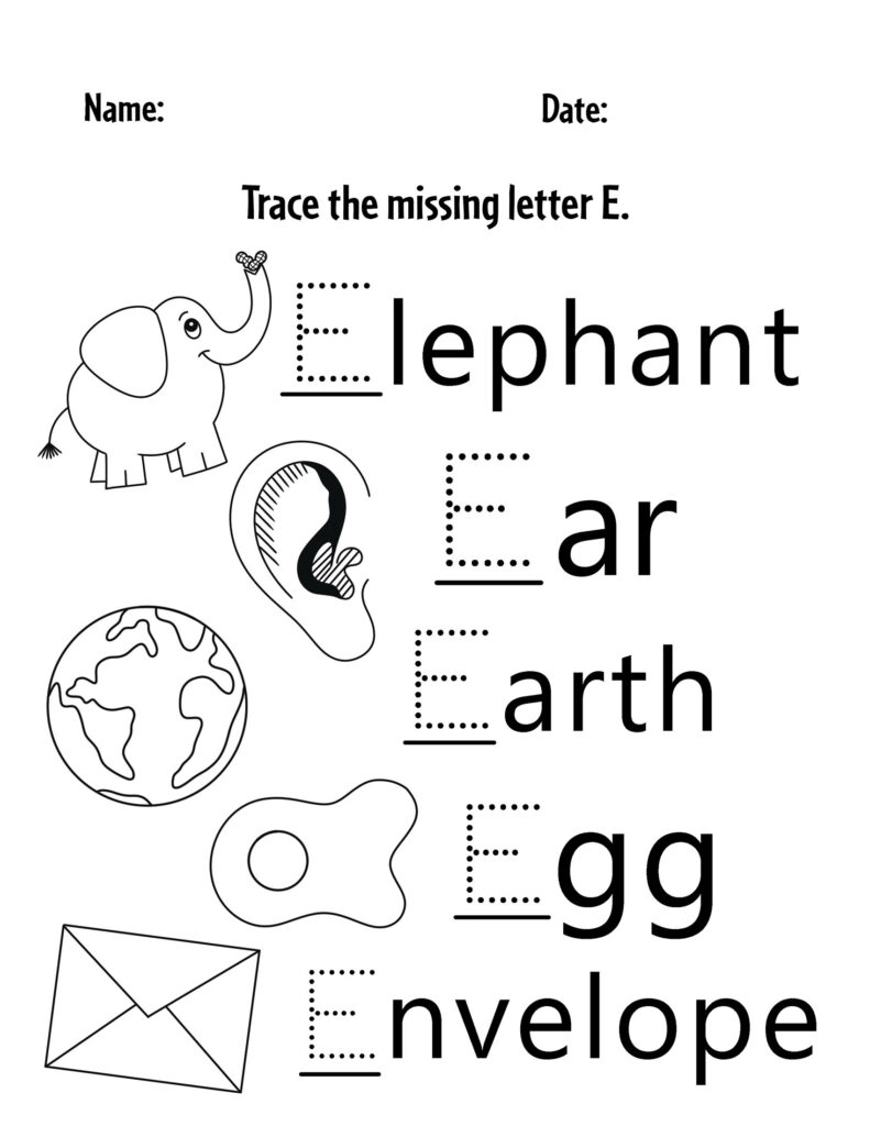 Free Printable Letter E Worksheets