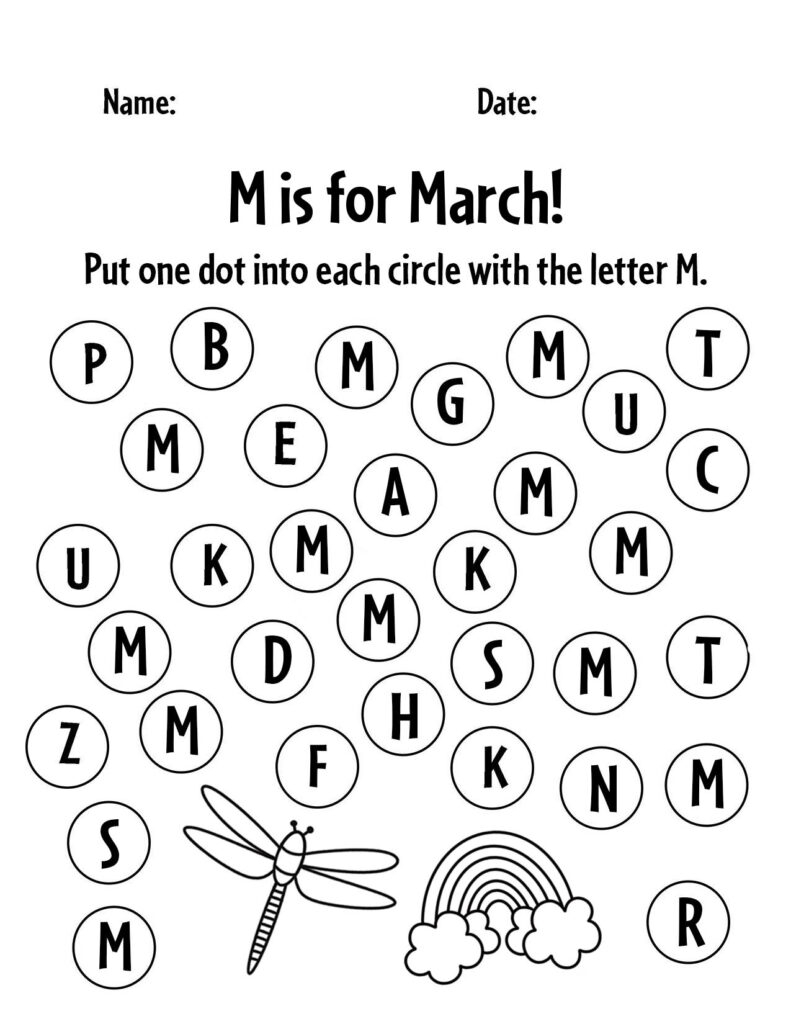 FREE March Worksheets For Preschool The Hollydog Blog