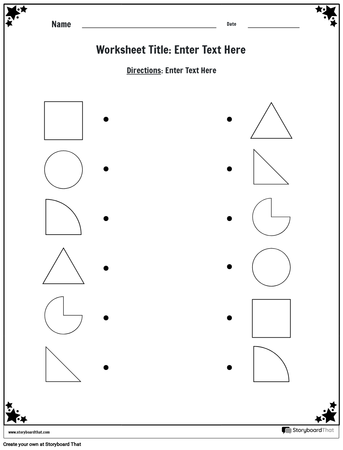 Free Matching Shapes Worksheets By Storyboard That