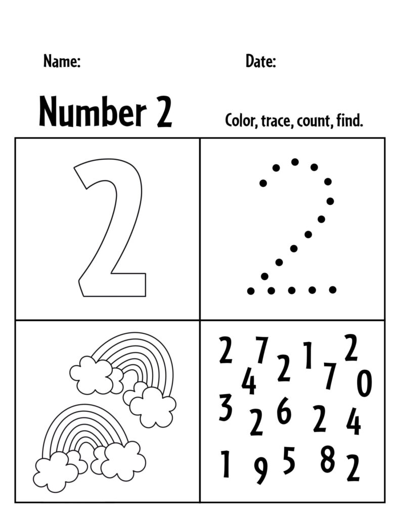 Printable Number 2 Worksheets For Preschool