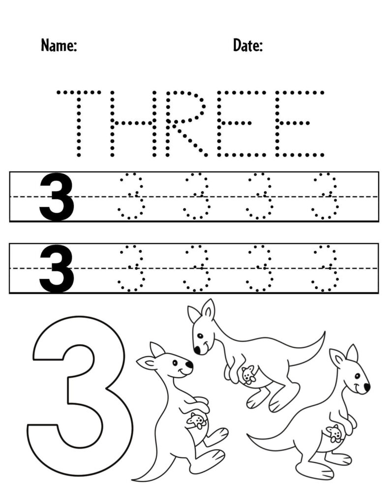 Number 3 Printable Worksheets