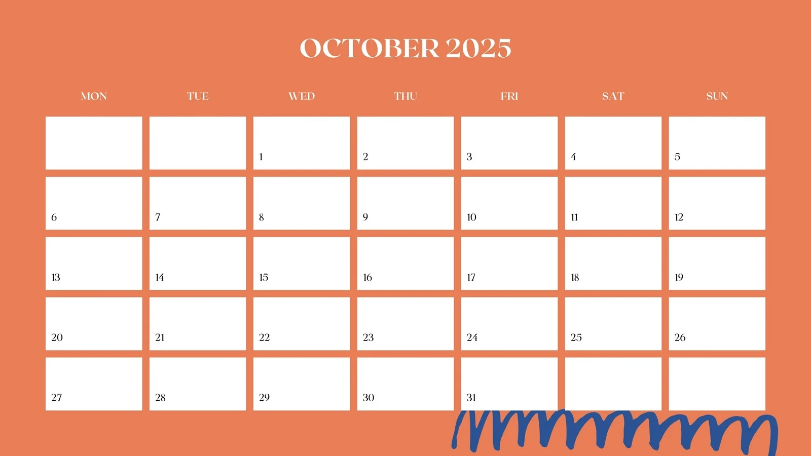 October 2025 Calendar Blank Pdf
