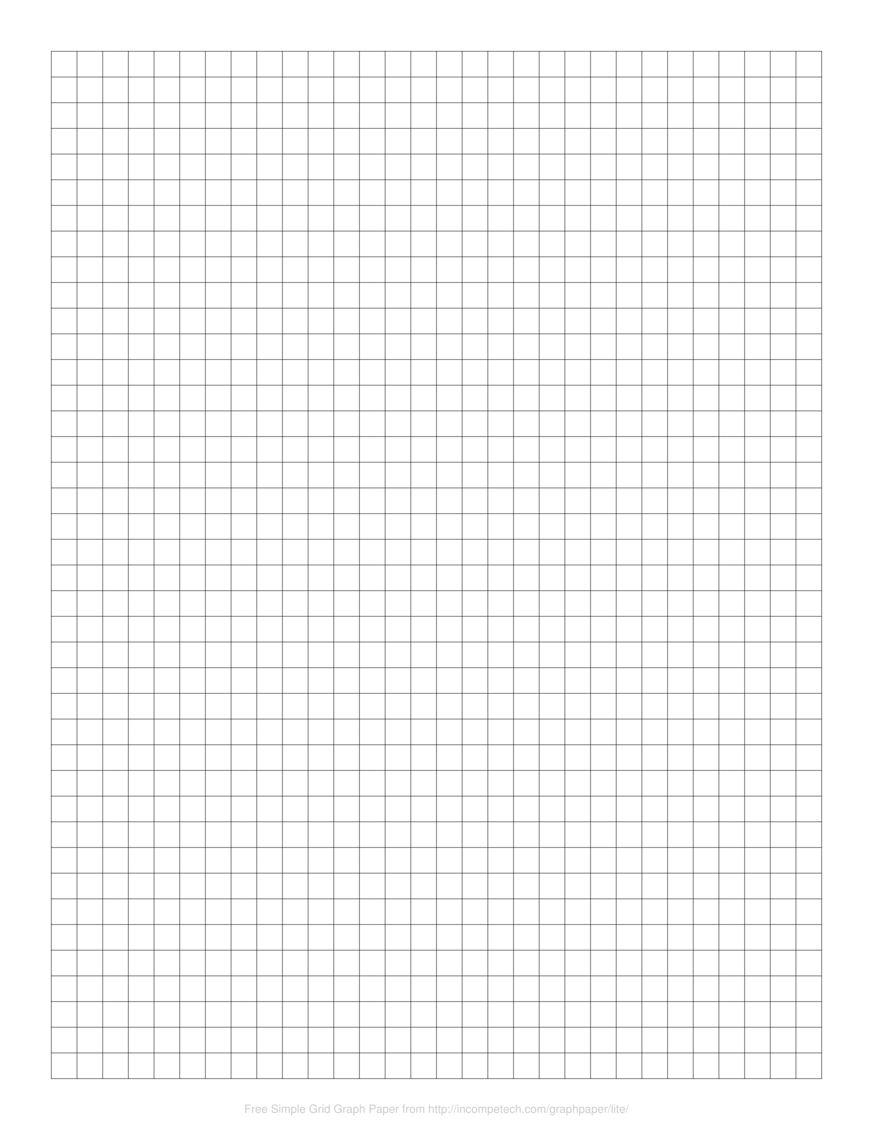 Free 1 Inch Printable Graph Paper