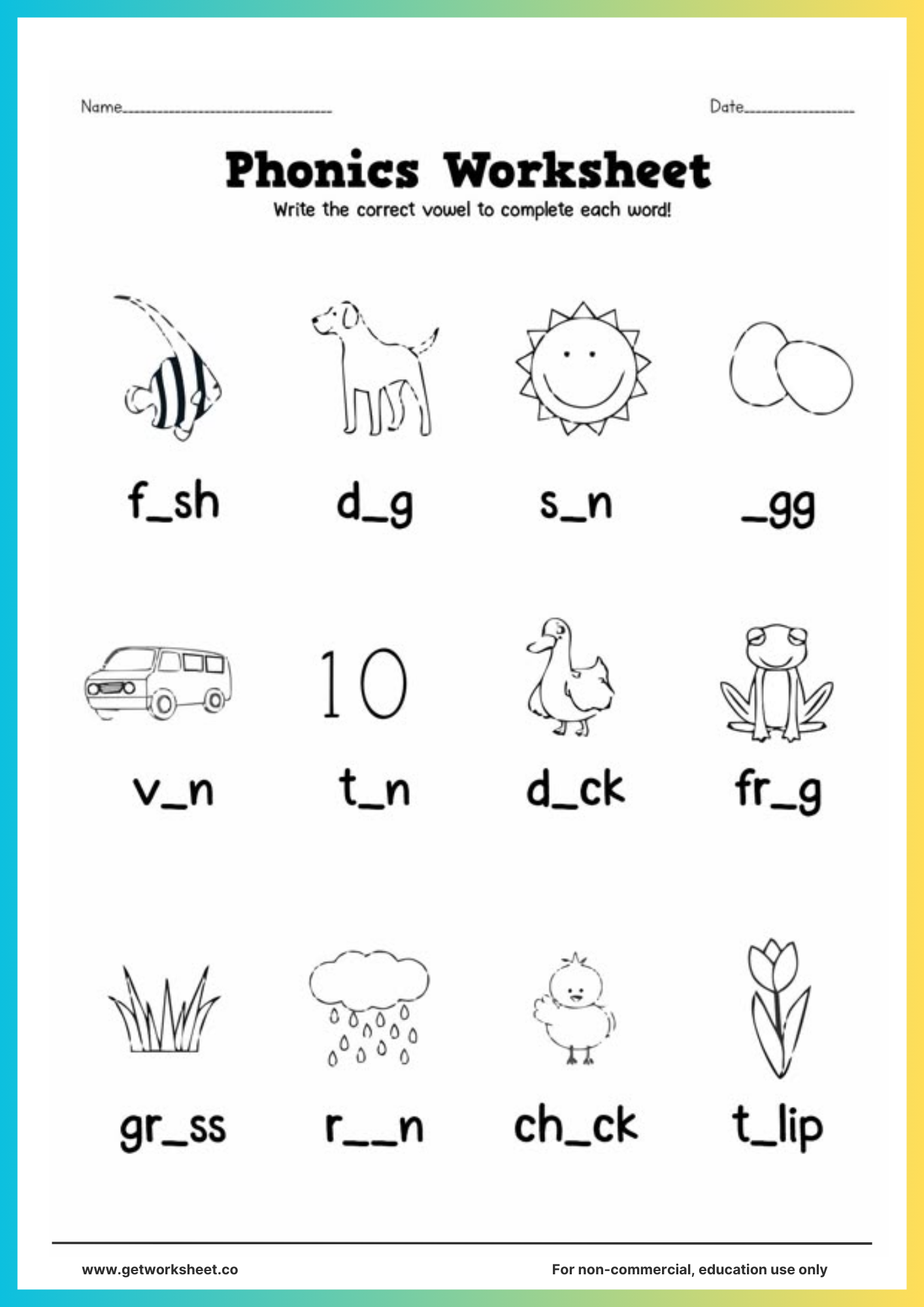 Printable Phonics Worksheets