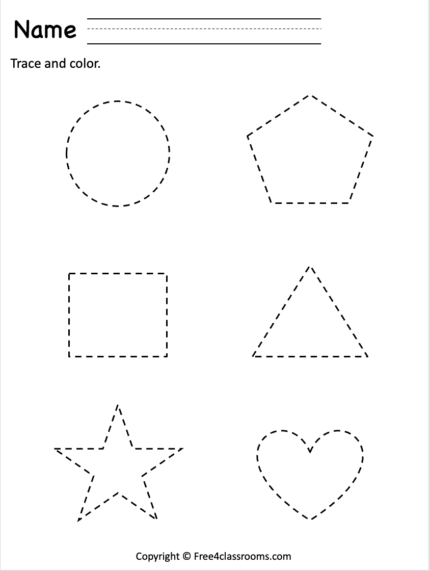 Preschool Free Printable Worksheets Shapes