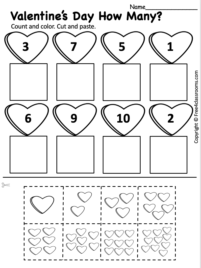 Free Valentine Printable Worksheets