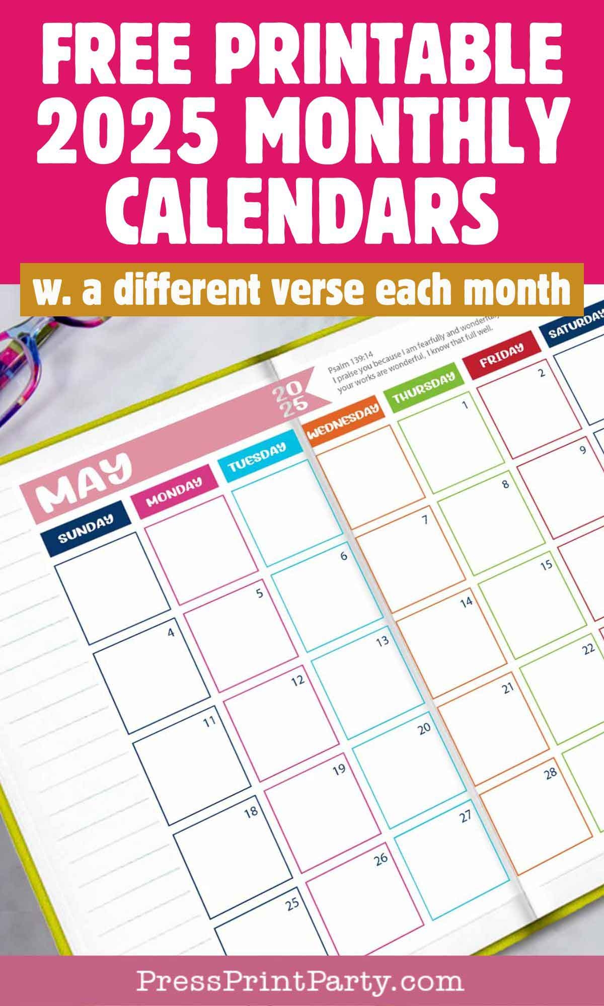 2025 Blank Calendar Template Free