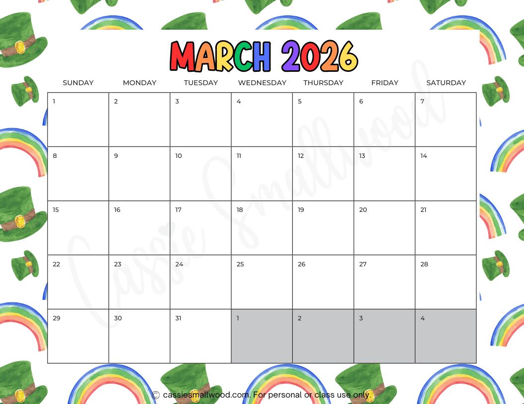 March 2026 Calendar Printable Free