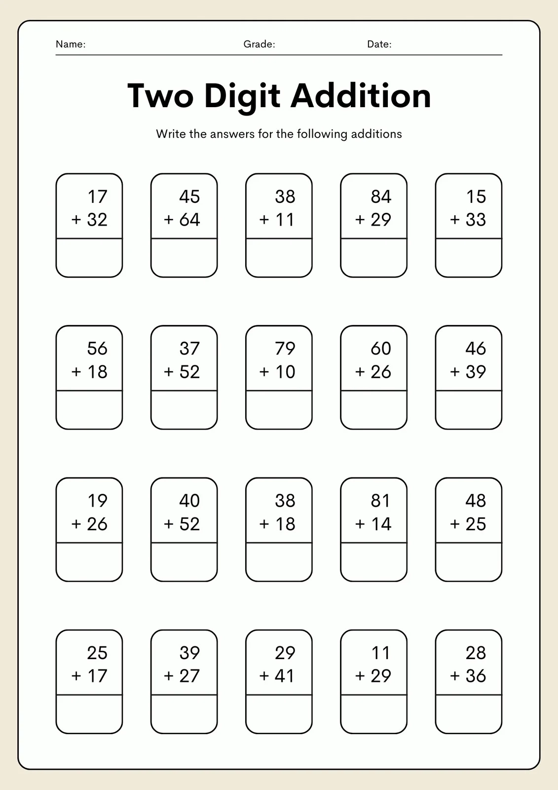 Math For 2nd Graders Worksheets Printable