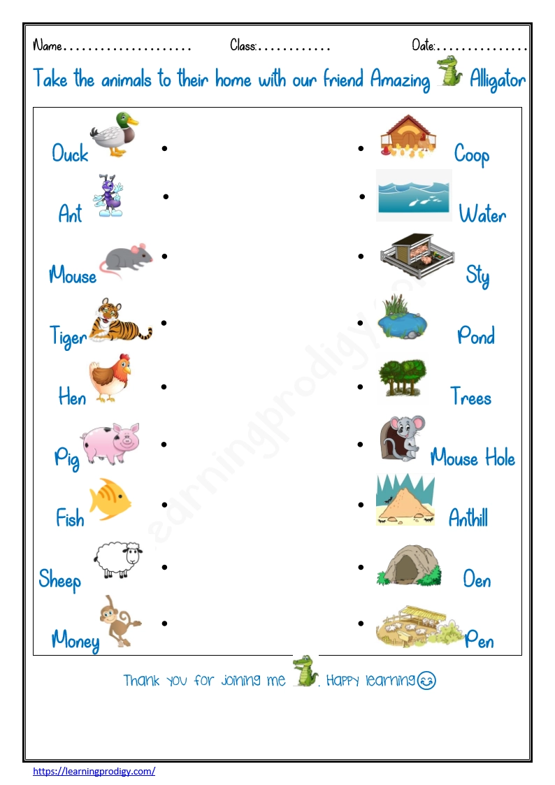 Free Printable Animal Habitats Worksheet Learning Prodigy Science 