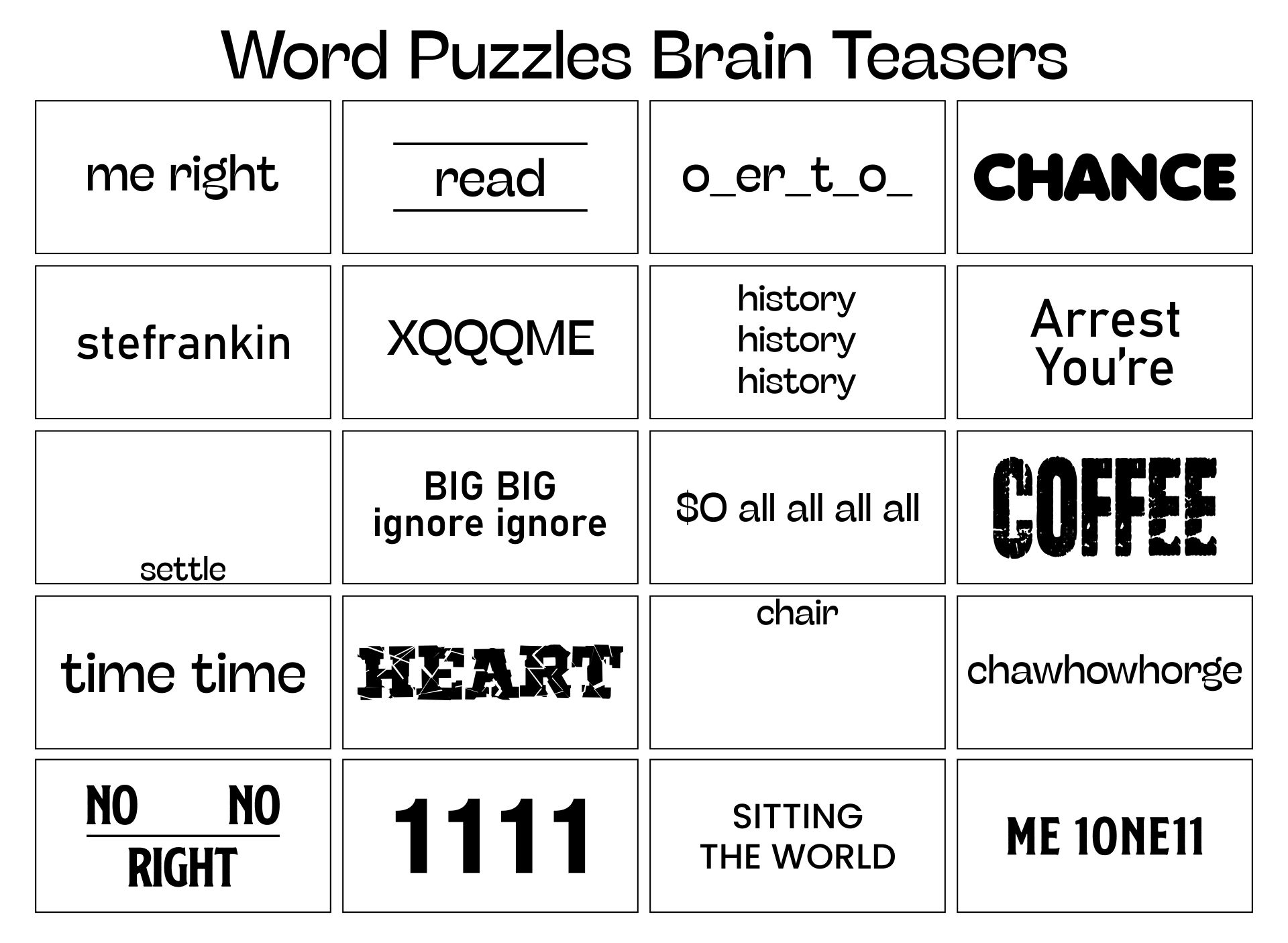 Printable Brain Teasers And Puzzles