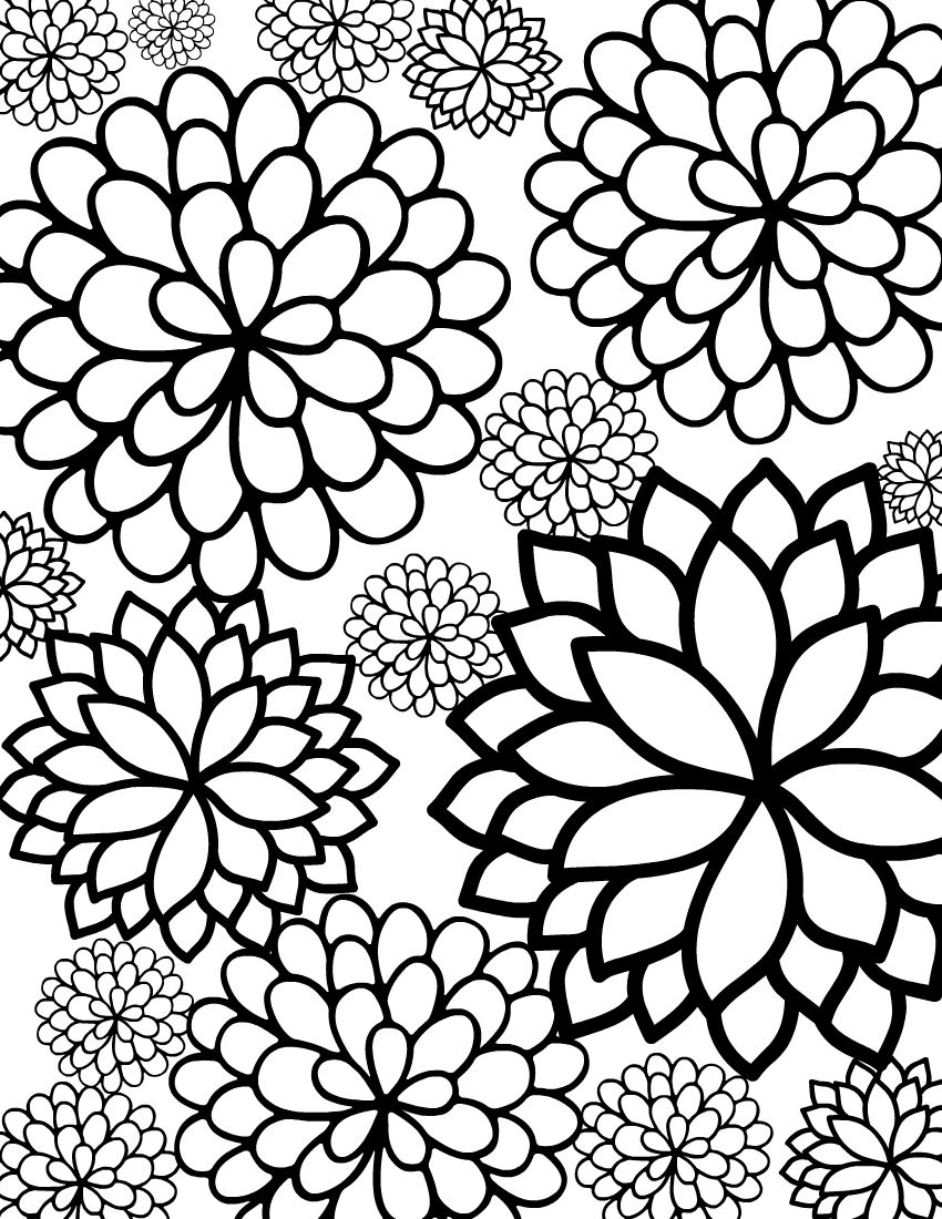 Floral Designs Printable Coloring Sheets