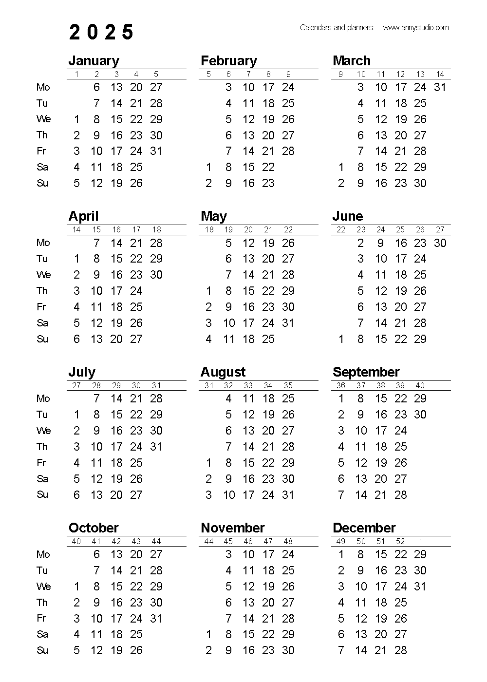 Academic Calendar Template 2025-6