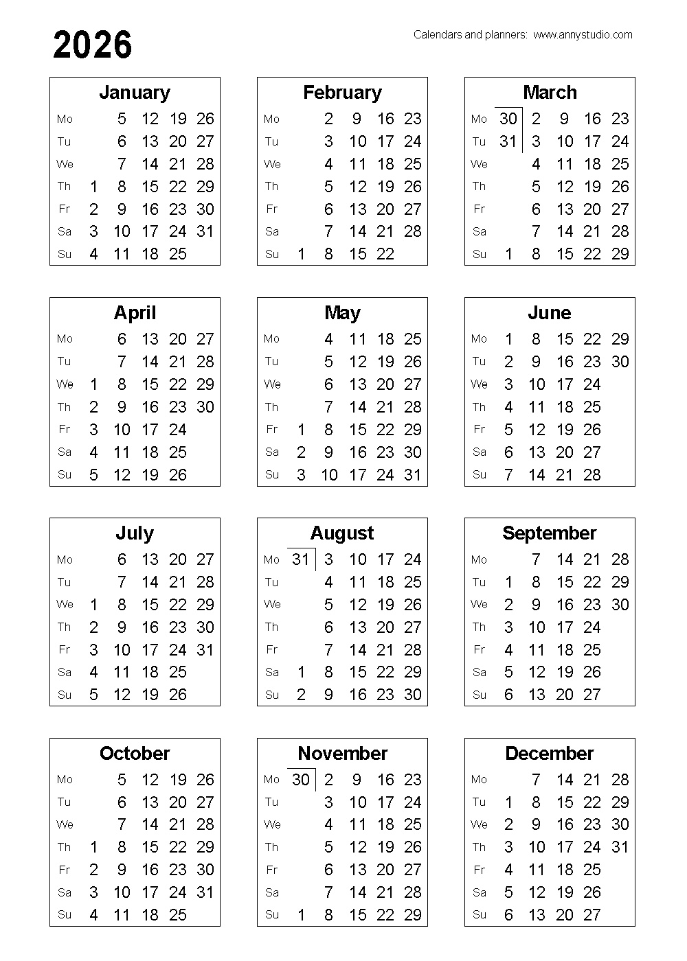 Printable Calendar Free Pdf