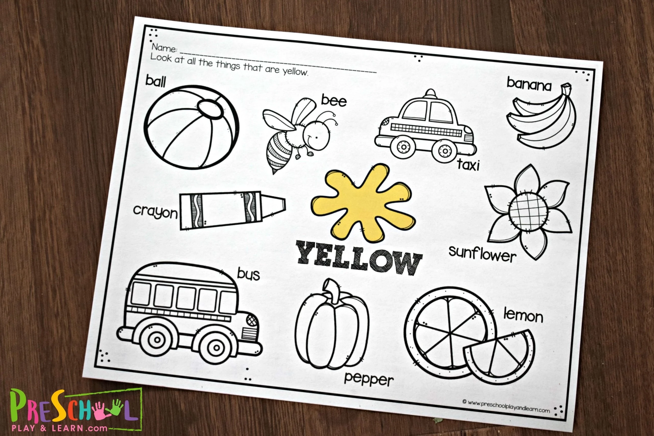 FREE Printable Color Worksheets For Kids