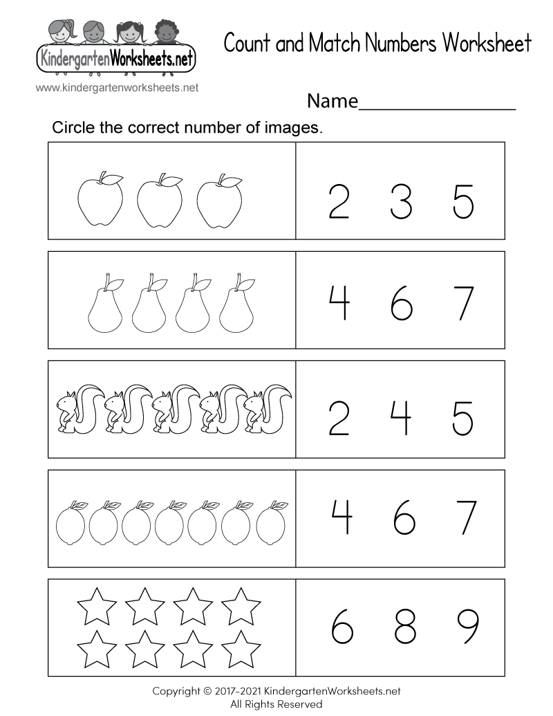Printable Numbers Worksheets