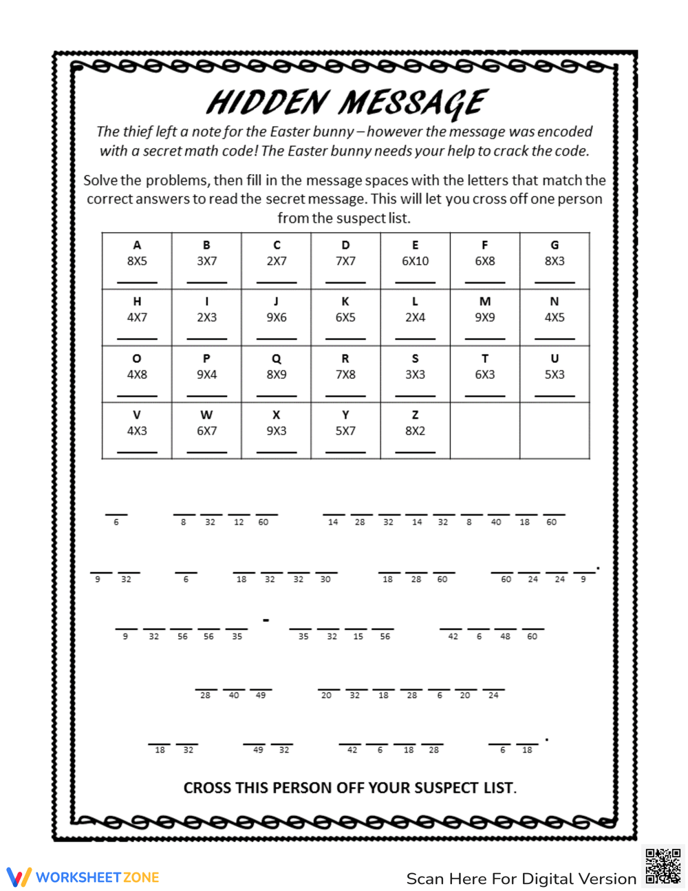 Free Printable Crack The Code Worksheet For Students Worksheets 