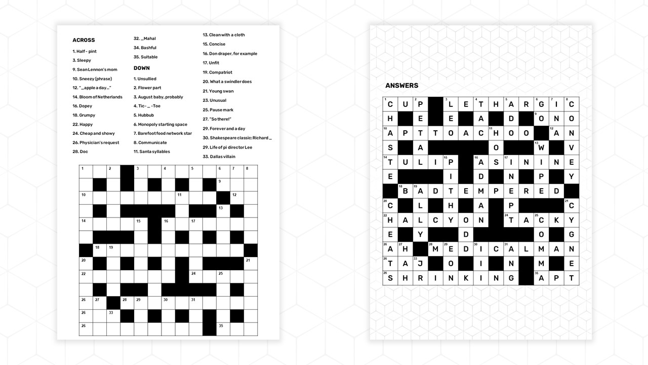 Free Printable Crossword Puzzles Templates