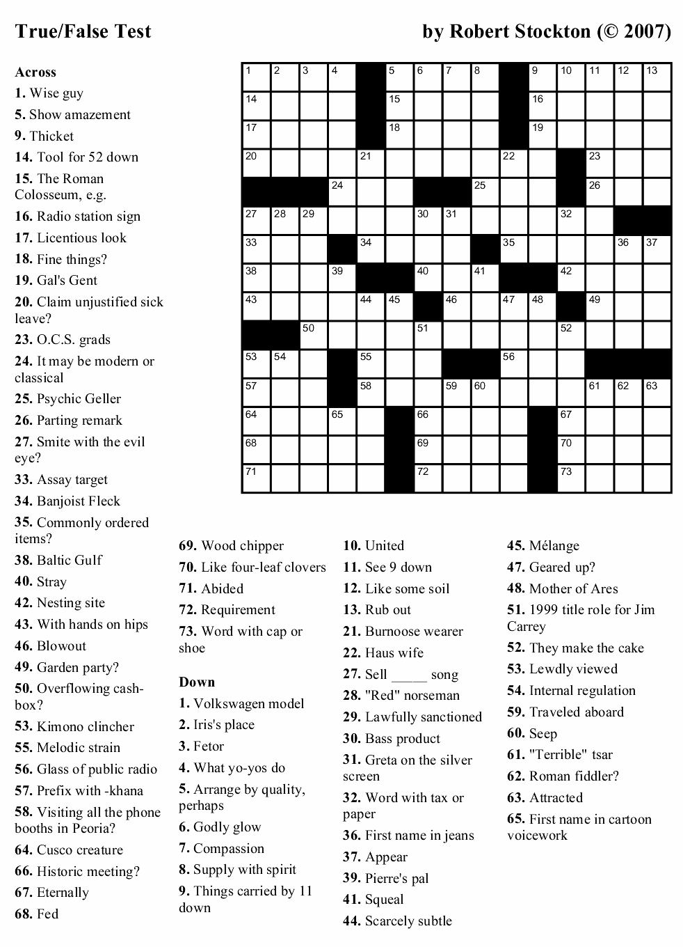 Free Printable Crossword Puzzles Mirroreyes Printable
