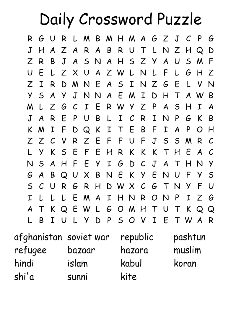 Free Daily Printable Crosswords Puzzles