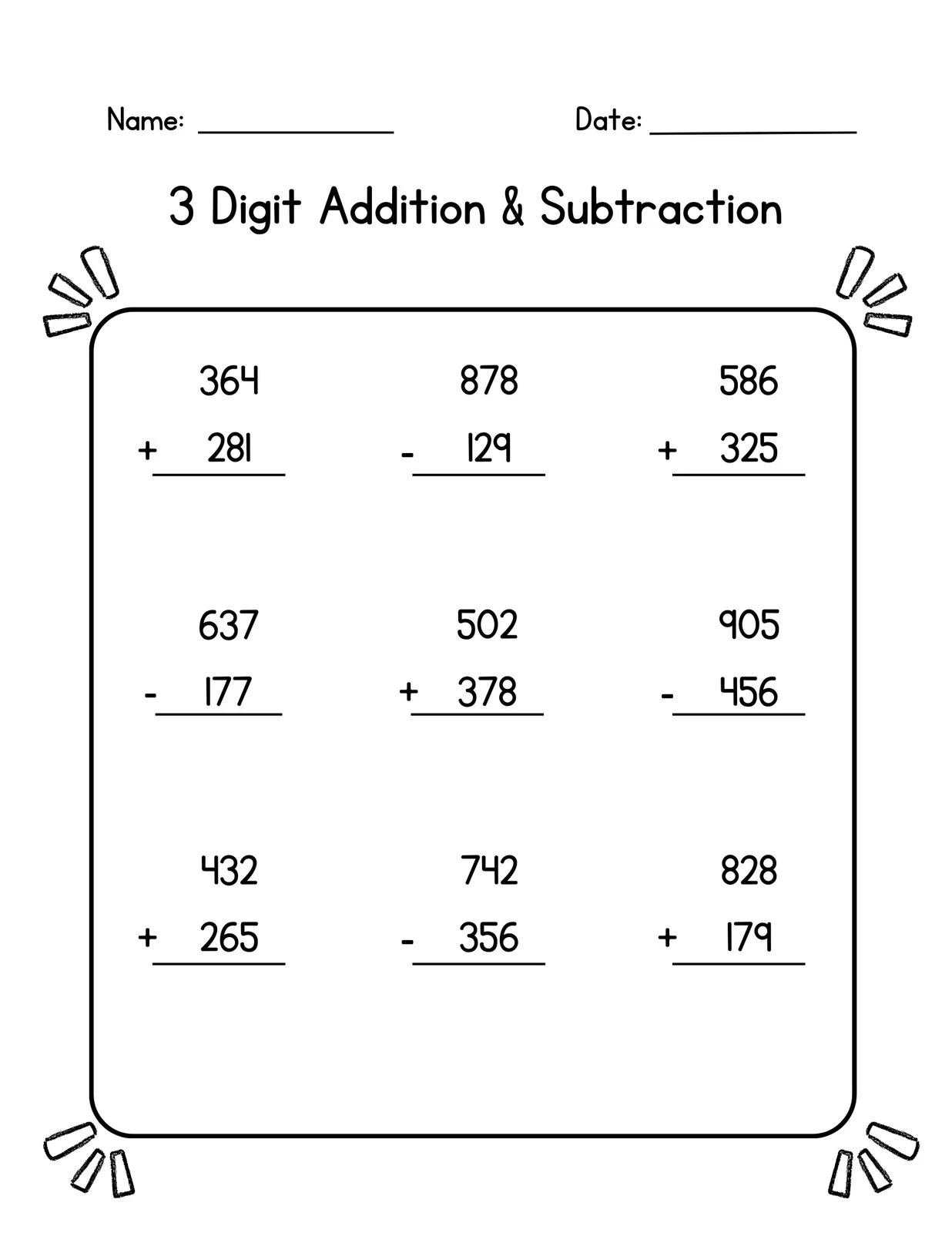 Printable Math Worksheets 3rd Grade