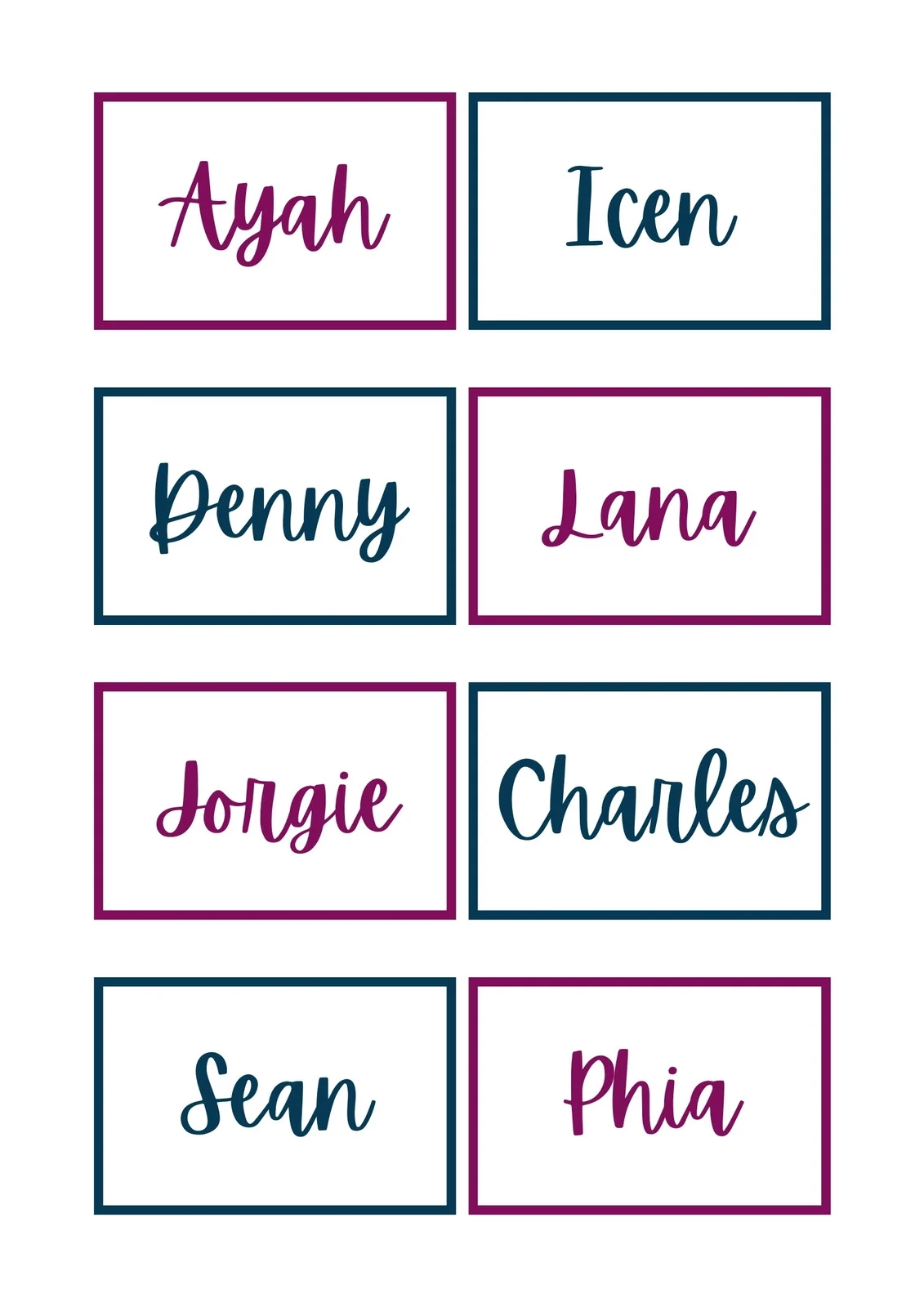 Name Tag Design Printable