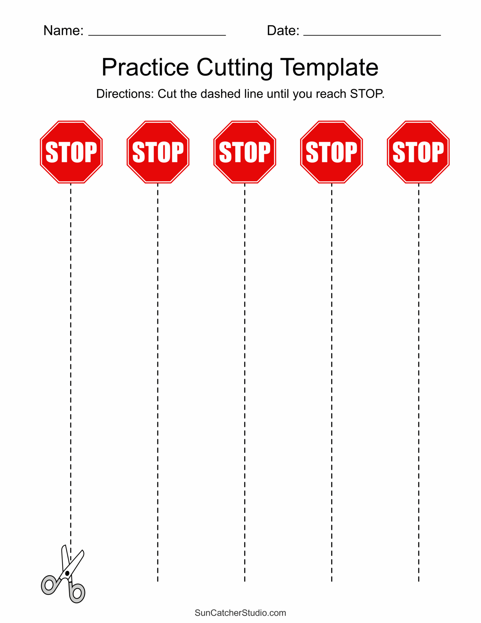 Free Printable Cutting Lines Worksheets