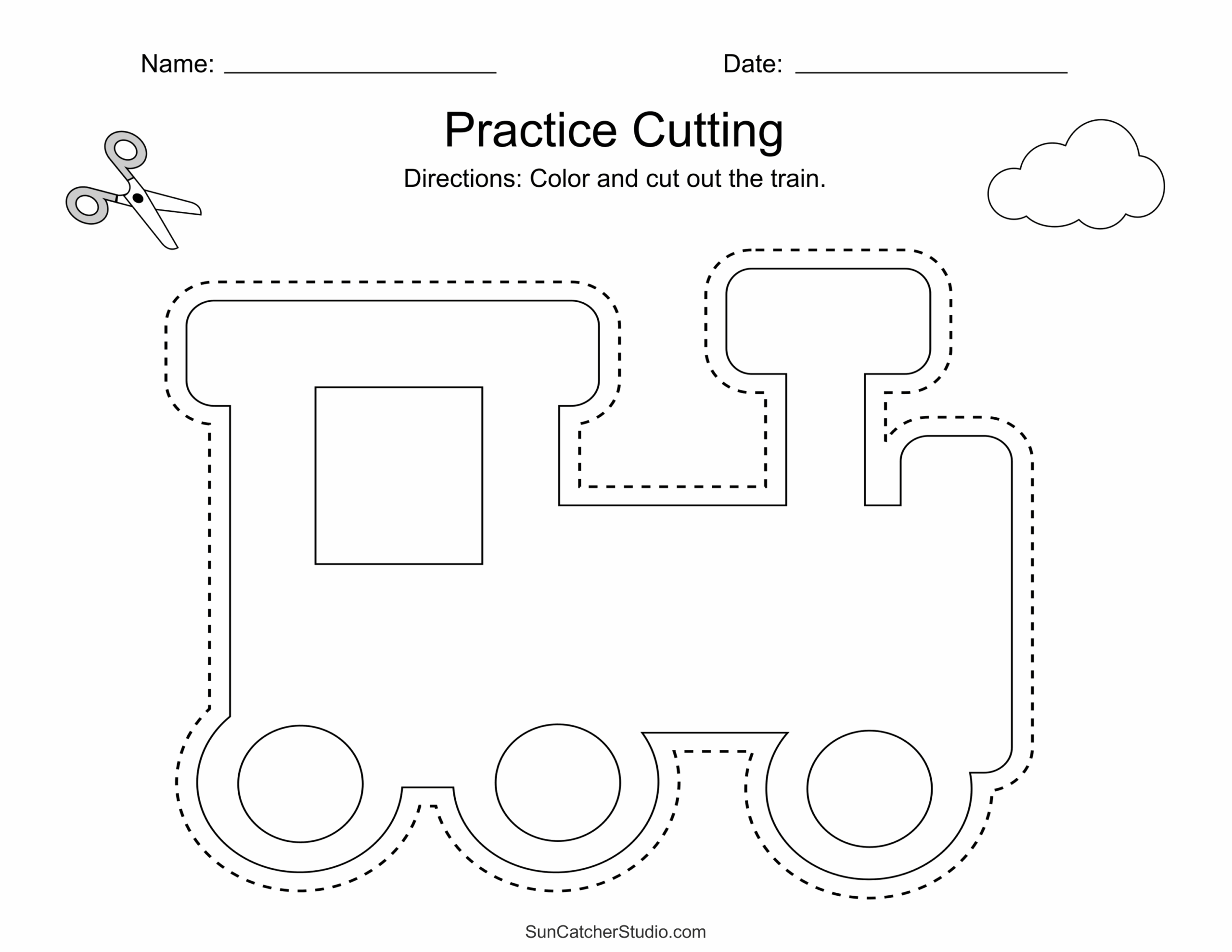 Free Printable Cutting Practice Worksheets For Kindergarten Pdf