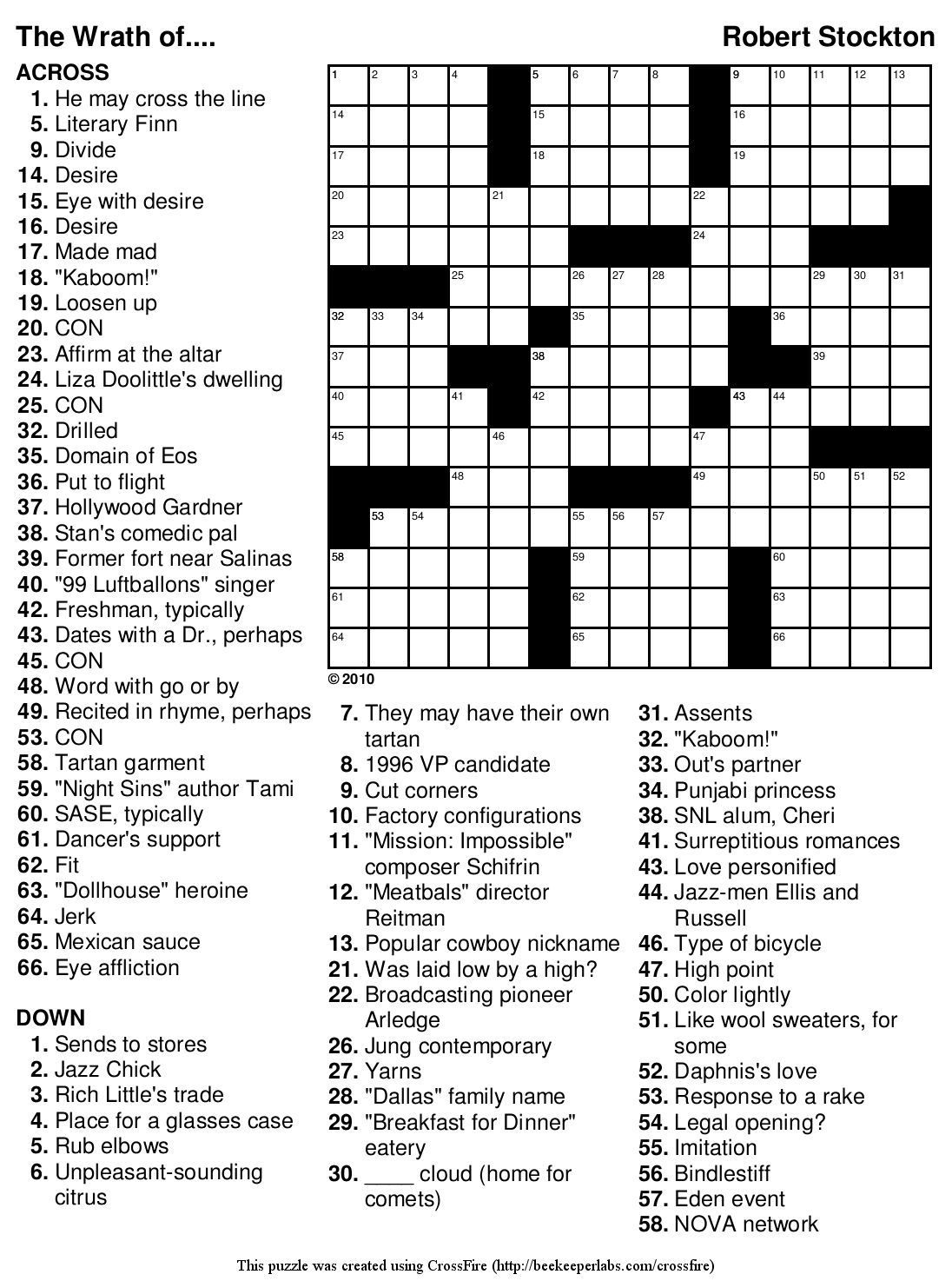 Printable Easy Crossword Puzzles For Beginners